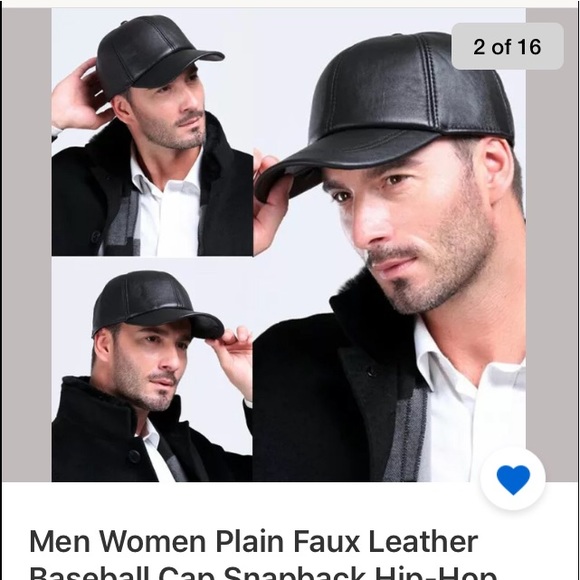 Bundle 2 HATS! 2 Navy blue faux leather adjustable baseball caps/ trucker/ Dad - Picture 5 of 16